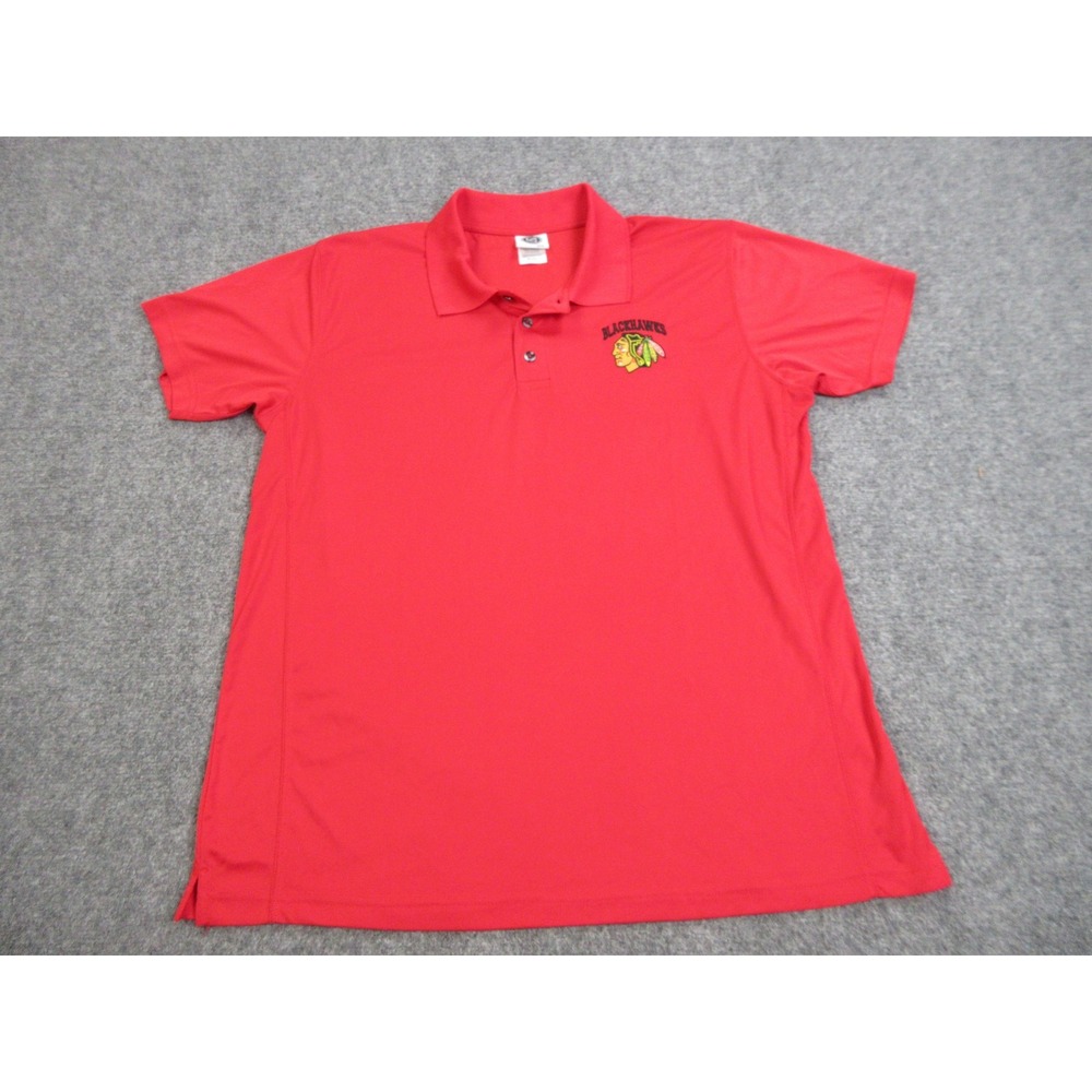 Chicago Blackhawks Polo Shirt Mens XL Red NHL Hockey Embroidered Team Top